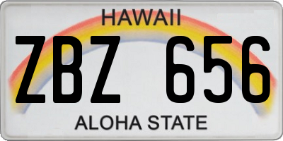 HI license plate ZBZ656