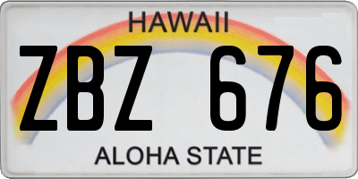 HI license plate ZBZ676