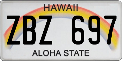 HI license plate ZBZ697