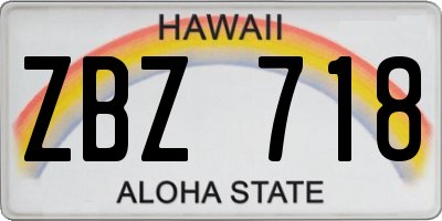 HI license plate ZBZ718