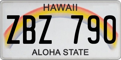 HI license plate ZBZ790