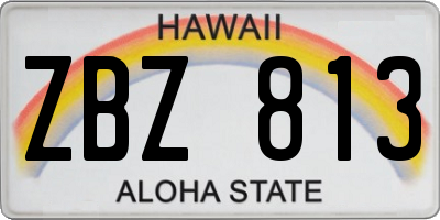 HI license plate ZBZ813