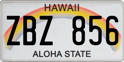 HI license plate ZBZ856