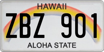 HI license plate ZBZ901