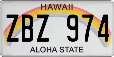 HI license plate ZBZ974