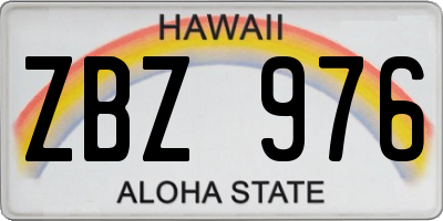 HI license plate ZBZ976