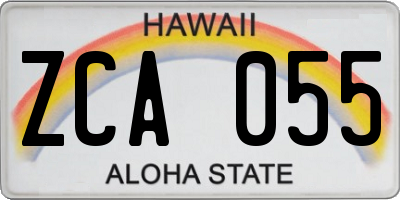 HI license plate ZCA055
