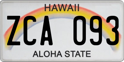 HI license plate ZCA093