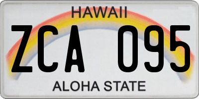 HI license plate ZCA095