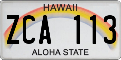 HI license plate ZCA113