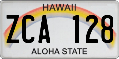 HI license plate ZCA128