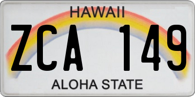 HI license plate ZCA149