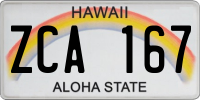 HI license plate ZCA167