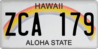 HI license plate ZCA179