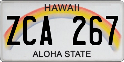 HI license plate ZCA267