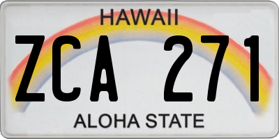 HI license plate ZCA271