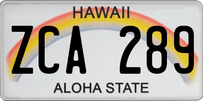 HI license plate ZCA289