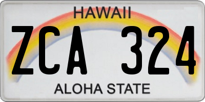 HI license plate ZCA324
