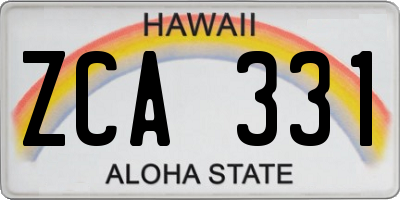 HI license plate ZCA331