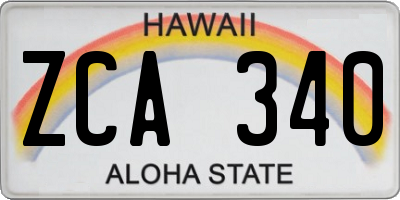 HI license plate ZCA340