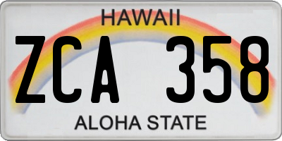 HI license plate ZCA358