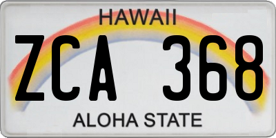 HI license plate ZCA368