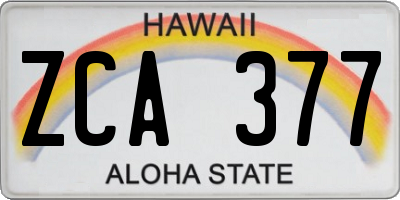 HI license plate ZCA377