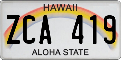 HI license plate ZCA419