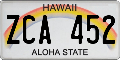 HI license plate ZCA452
