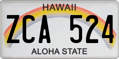 HI license plate ZCA524