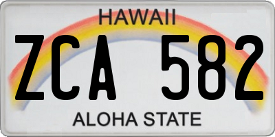 HI license plate ZCA582