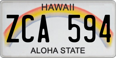 HI license plate ZCA594