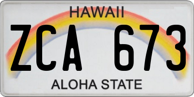 HI license plate ZCA673