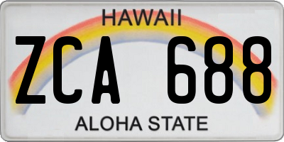 HI license plate ZCA688