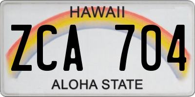 HI license plate ZCA704