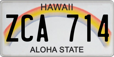HI license plate ZCA714