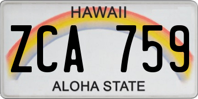 HI license plate ZCA759