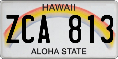 HI license plate ZCA813