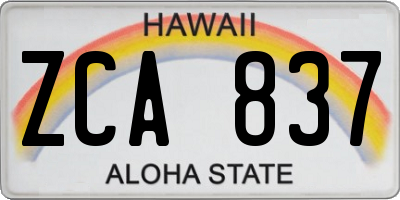HI license plate ZCA837