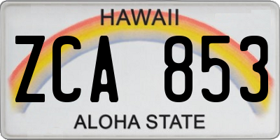 HI license plate ZCA853