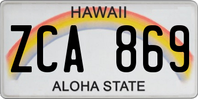 HI license plate ZCA869