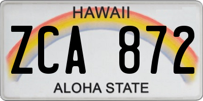 HI license plate ZCA872