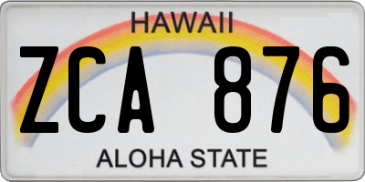 HI license plate ZCA876