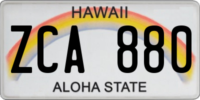 HI license plate ZCA880