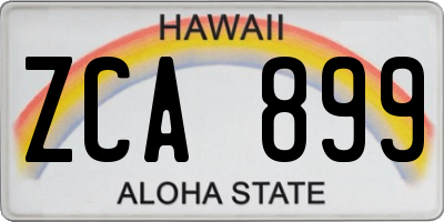 HI license plate ZCA899