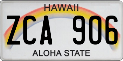 HI license plate ZCA906
