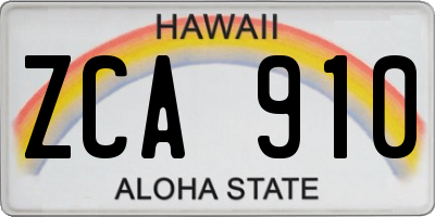 HI license plate ZCA910