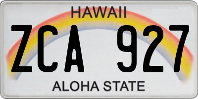 HI license plate ZCA927