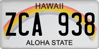 HI license plate ZCA938