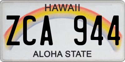 HI license plate ZCA944